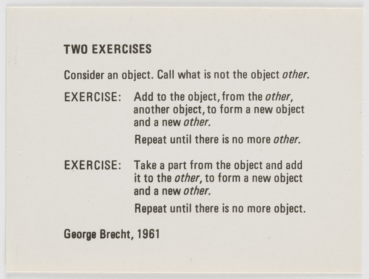 George Brecht, Two Exercises, 1961