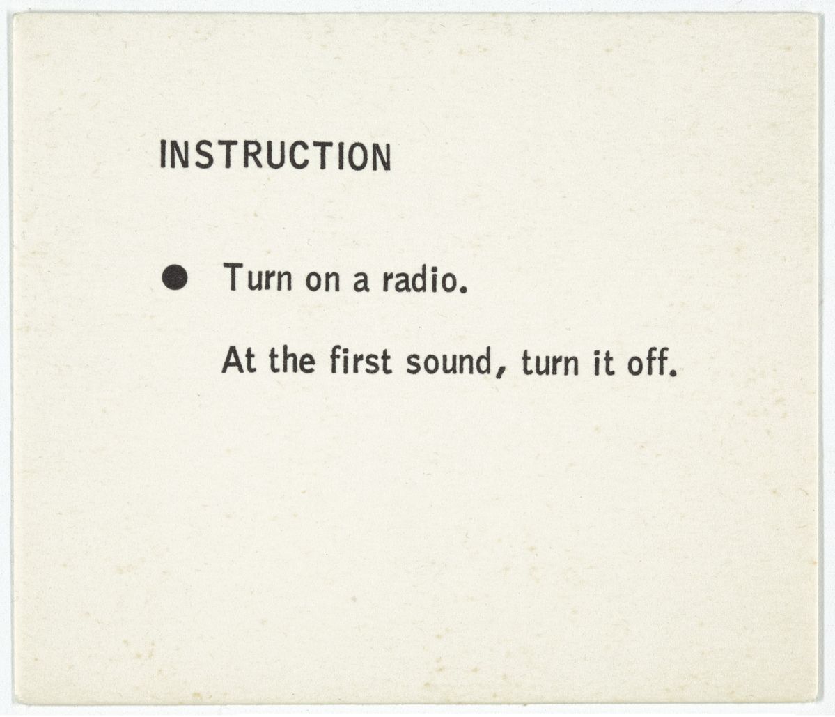 George Brecht, Water Yam, 1963