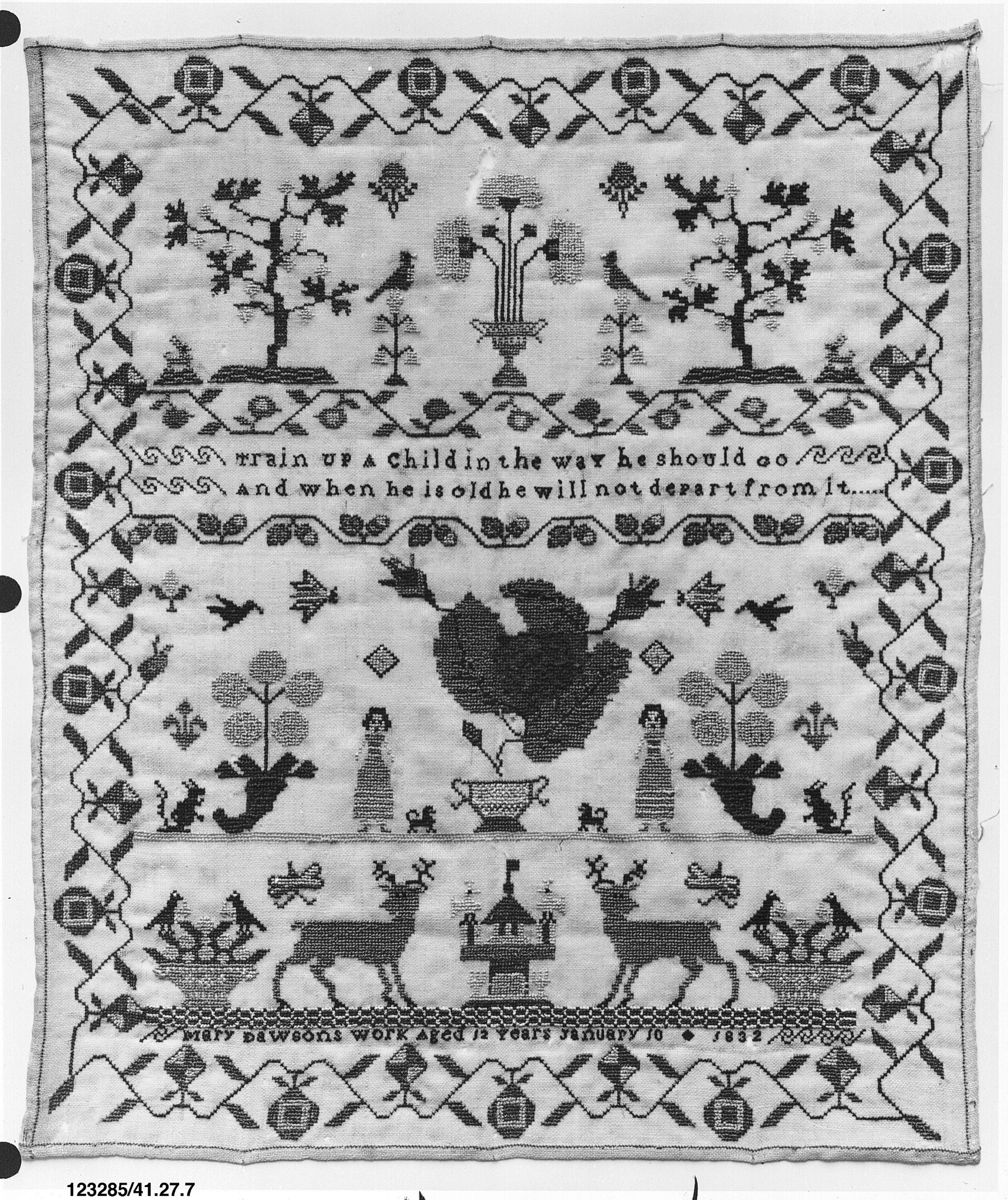 Mary Dawson, Needlework Sampler, 1882