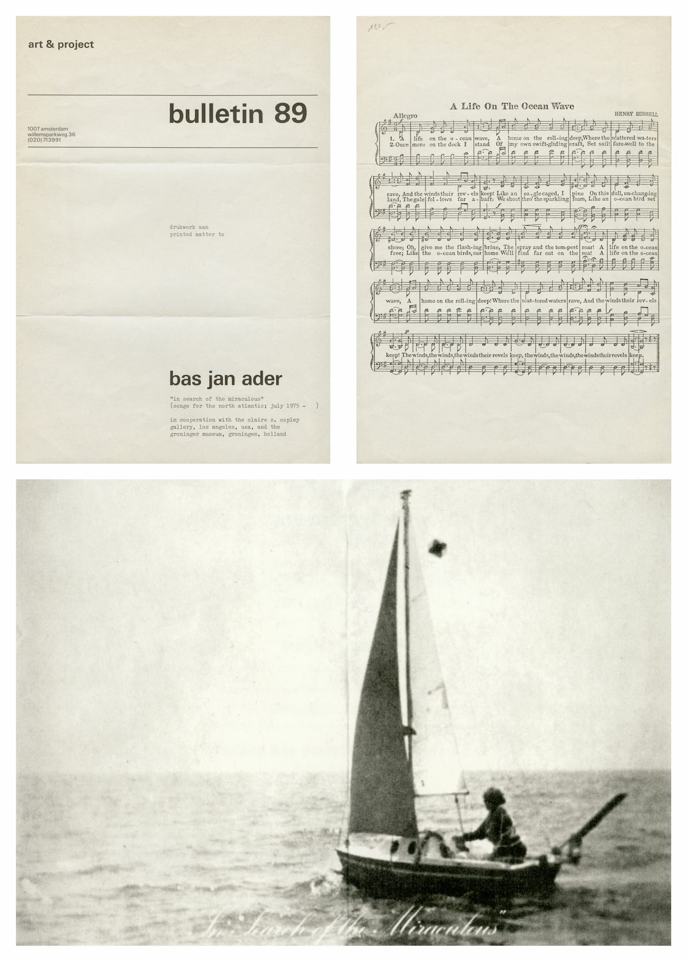 Bas Jan Ader, In Search of the Miraculous